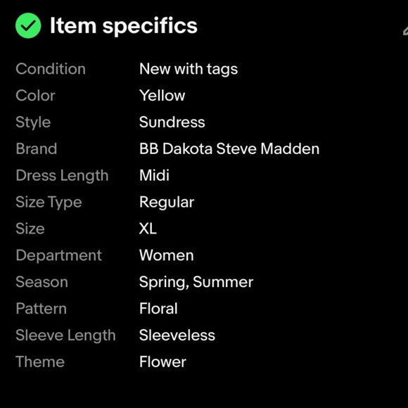 NWT BB Dakota Steve Madden Yellow Floral Dress Size XL - Picture 6 of 6